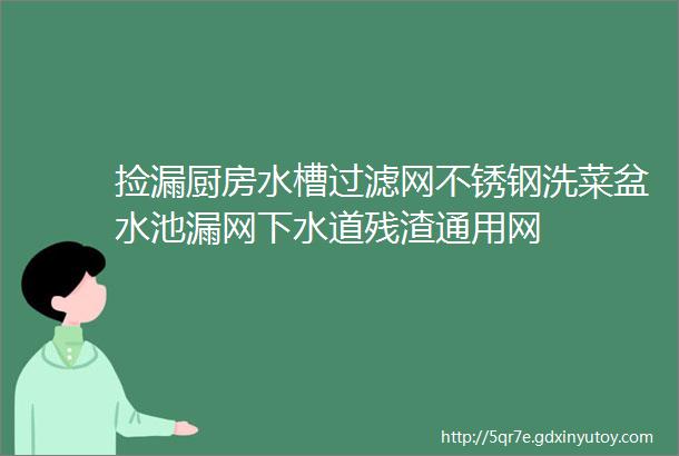 捡漏厨房水槽过滤网不锈钢洗菜盆水池漏网下水道残渣通用网